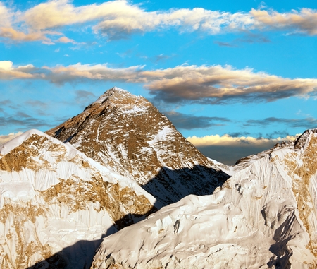 Evening view of Everest from Kala Patthar - trek to Everest base camp - Nepalの写真素材
