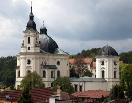 Pilgrimage Church and monastery in Krtiny village of the Name of Virgin Mary - monument from baroque architect Jan Blazej Santini Aichel - Czech Republicの写真素材
