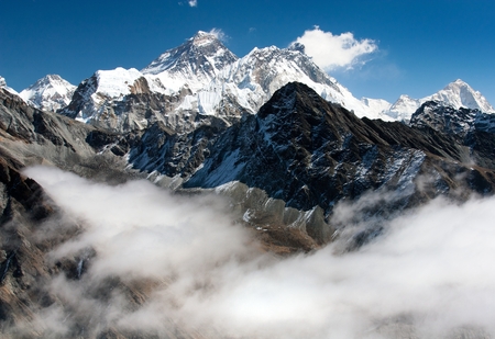 view of everest from gokyo ri - way to Everest Base Camp - Nepalの写真素材