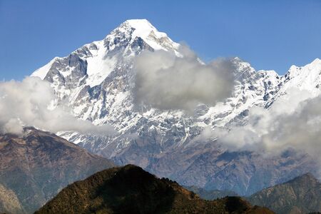 View of mount Dhaulagiri - Nepalの写真素材