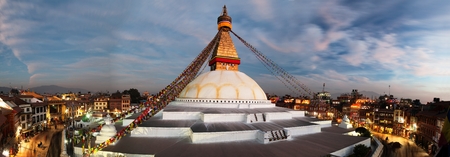 Evening view of Bodhnath stupa - Kathmandu - Nepalのeditorial素材