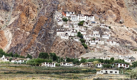 Karsha gompa - buddhist monastery in Zanskar valley - Ladakh - Jamu and Kashmir - Indiaの写真素材
