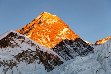 Evening view of Mount Everest from Kala Patthar with beautiful clouds- trek to Everest base camp - Nepalの写真素材