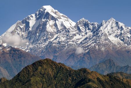 panoramatic view from Jaljala pass of Dhaulagiri and Annapurna Himal - Guerrilla trek in Western Nepalの写真素材
