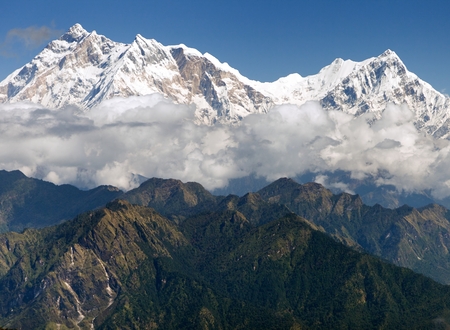 view of Annapurna Himal from Jaljala pass  Nepal  Asiaの写真素材