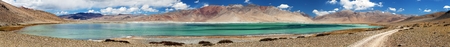Lake Kar or Tso Kar  Rupshu valley Ladakh Jammu and Kashmir Indiaの写真素材