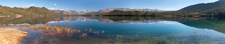 panoramic view of Rara Daha or Mahendra Tal Lake - Rara trek - West Nepalの写真素材