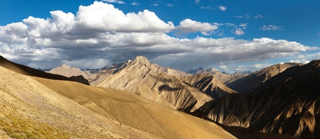 Canyon of Zanskar river. View from Zanskar valley, Ladakh, Jammu and Kashmir, Indiaの写真素材