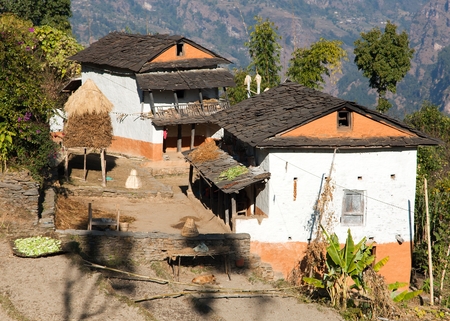 Typical Beautiful village in Nepalの写真素材