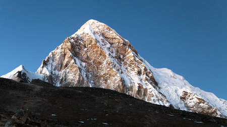 Evening view on top of Kala Patthar and mount Pumo Ri near Gorak Shep village, Khumbu valley,...