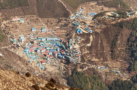 Namche Bazar - Sagarmatha national park - Khumbu valley - way to Everest base camp - Nepalの写真素材