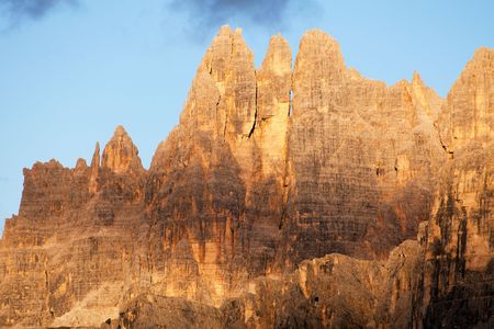 Evening view of mount Croda da Lago from passo Giau, South Tirol, dolomites mountains, Italyの写真素材