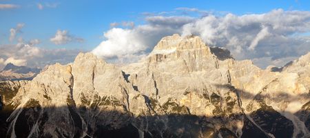 Evening view of gruppo del Sorapis, South Tirol, dolomites mountains, Italyの写真素材