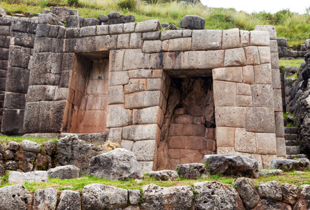 View of Tambo or Tampu Machay, Inca ruins in Cusco or Cuzco town, Peru