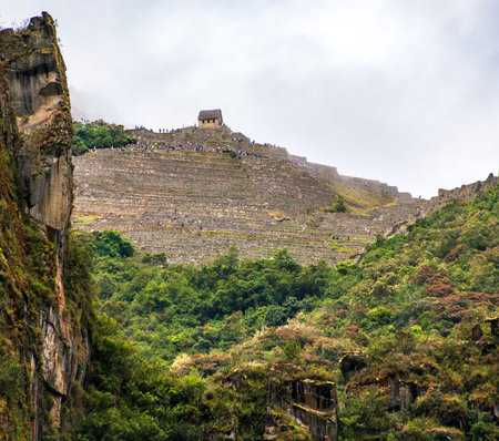 Machu Picchu, panoramic view of peruvian incan town, sacred valley, Cusco region, Peru