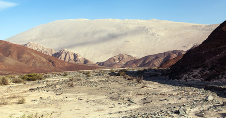 Cerro Blanco sand dune, one of the highest dunes on the world located near Nasca or Nazca town in Peruの写真素材