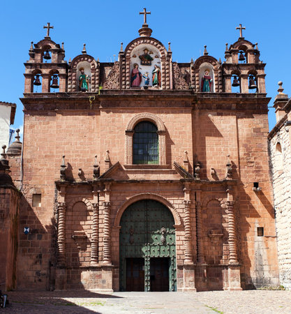 Catholic catedral on main square Plaza de Armas in Cusco or Cuzco town, Peru