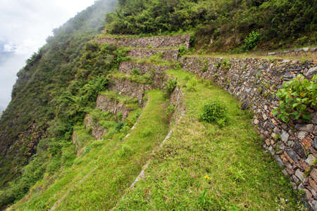 Choquequirao, one of the best Inca ruins in Peru. Choquequirao Inca trekking trail near Machu Picchu. Cuzco region in Peruの写真素材