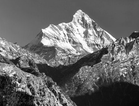 mount Nanda Devi, one of the best mounts in Indian Himalaya, seen from Joshimath Auli, Uttarakhand,...