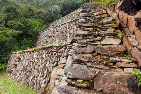Choquequirao, one of the best Inca ruins in Peru. Choquequirao Inca trekking trail near Machu Picchu. Cuzco region in Peruの写真素材