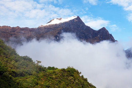 view from Choquequirao trekking trail, Cuzco area, Machu Picchu area, Peruvian Andes mountainsの写真素材