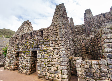 Machu Picchu, detail from peruvian incan town,    site, sacred valley, Cusco region, Inca trail, Peruの写真素材