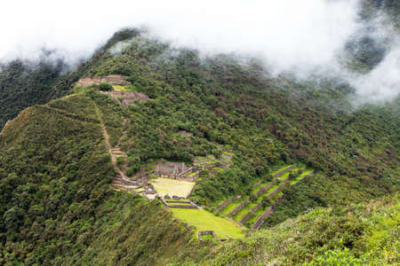 Choquequirao, one of the best Inca ruins in Peru. Choquequirao Inca trekking trail near Machu Picchu. Cuzco region in Peruの写真素材