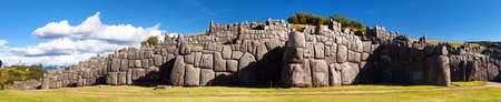 Panoramic view of Sacsayhuaman, Inca ruins in Cusco or Cuzco town, Peruの写真素材