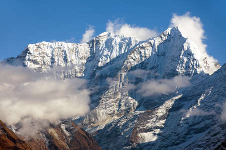 Himalayas in Khumbu valley near Namche Bazar, Mount Everest area, Nepal himalaya mountainの写真素材