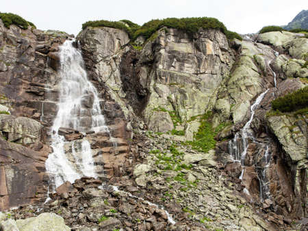 Waterfall Skok or vodopad Skok in High Tatras mountains, Slovakiaの写真素材