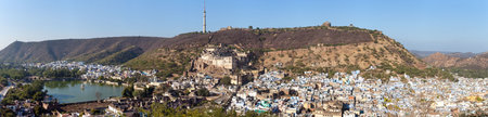 Taragarh fort in Bundi town, typical medieval fortress in Rajasthan, Indiaのeditorial素材