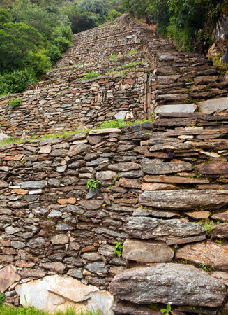 Choquequirao, one of the best Inca ruins in Peru. Choquequirao Inca trekking trail near Machu Picchu. Cuzco region in Peruの写真素材