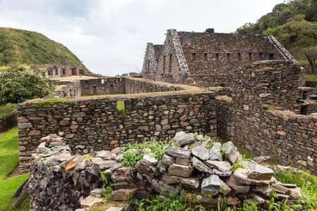 Choquequirao, one of the best Inca ruins in Peru. Choquequirao Inca trekking trail near Machu Picchu. Cuzco region in Peruの写真素材