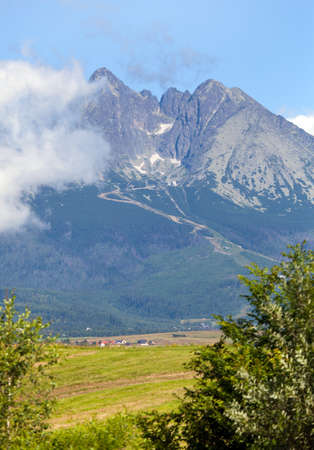 mount Lomnicky stit and Skalnate Pleso, High Tatras or High Tatras mountains, Carpathia, Slovakiaの写真素材