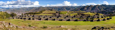 Panoramic view of Sacsayhuaman, Inca ruins in Cusco or Cuzco town, Peruのeditorial素材
