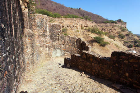 Taragarh fort in Bundi town, typical medieval fortress in Rajasthan, Indiaのeditorial素材
