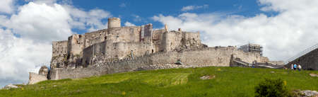 Spissky hrad castle ruin near Spisske Podhradie town or village, Spis region, Slovakia, Europe, biggest Slovak castleのeditorial素材