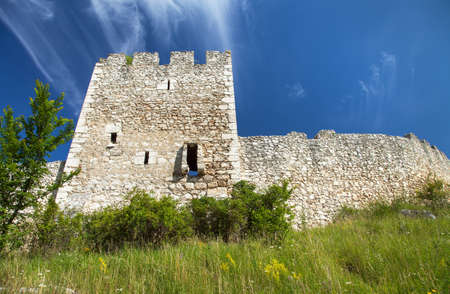 Spissky hrad castle ruin near Spisske Podhradie town or village, Spis region, Slovakia, Europe, biggest Slovak castleのeditorial素材