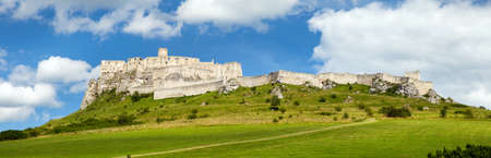 Spissky hrad castle ruin near Spisske Podhradie town or village, Spis region, Slovakia, Europe, biggest Slovak castleのeditorial素材
