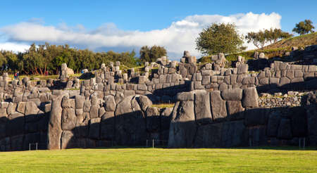 View of Sacsayhuaman, Inca ruins in Cusco or Cuzco town, Peruのeditorial素材