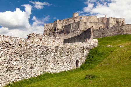 Spissky hrad castle ruin near Spisske Podhradie town or village, Spis region, Slovakia, Europe, biggest Slovak castleのeditorial素材