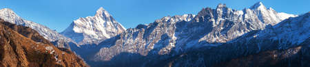 mount Nanda Devi, one of the best mounts in Indian Himalaya, seen from Joshimath Auli,  Uttarakhand, Indiaの写真素材