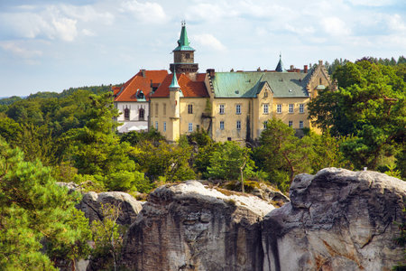 Hruba Skala castle, sandstone rock city, Cesky raj, czech or Bohemian paradise, Czech Republicのeditorial素材