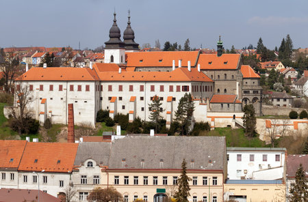gothic and renaissance Basilica Saint Procopius in Trebic monastery, UNESCO site, Czech Republicのeditorial素材