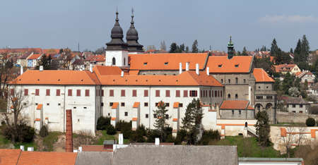 gothic and renaissance Basilica Saint Procopius in Trebic monastery, UNESCO site, Czech Republicのeditorial素材