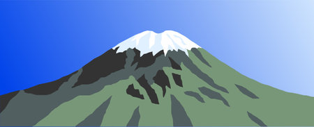 Volcano vector mount El Misti in Peru illustration mountainのイラスト素材
