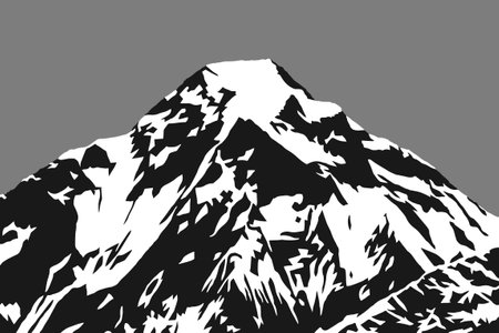 mountain top of mount Dhaulagiri vector illustration , blue and white, Nepal Himalaya mountainsのイラスト素材