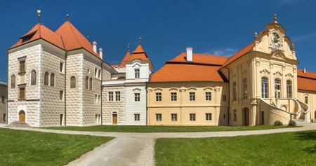 Zeliv Premonstratensian monastery, Trckuv hrad and Abbey, baroque architecture by Jan Blazej Santini Aichel, Pelhrimov District in the Vysocina Region of the Czech Republicの写真素材