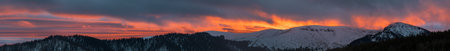 Evening sunset view of mount Ostredok, Velka Fatra, Slovakiaの写真素材