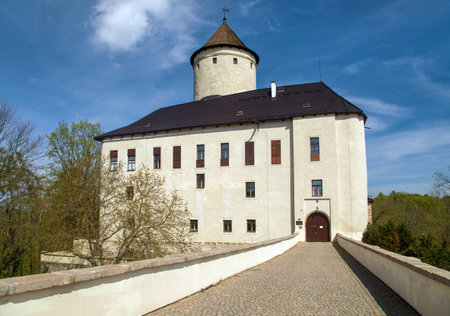 View of Rychmburk castle, Predhradi village, Czech Republicの写真素材